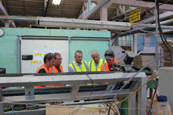 Directors visit to see progress on CNC machine - Brendon, Ian, Rob (Director), Kevin (Director) & Brian