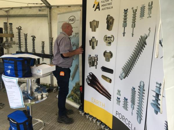 Steve Robertson sets up the stand