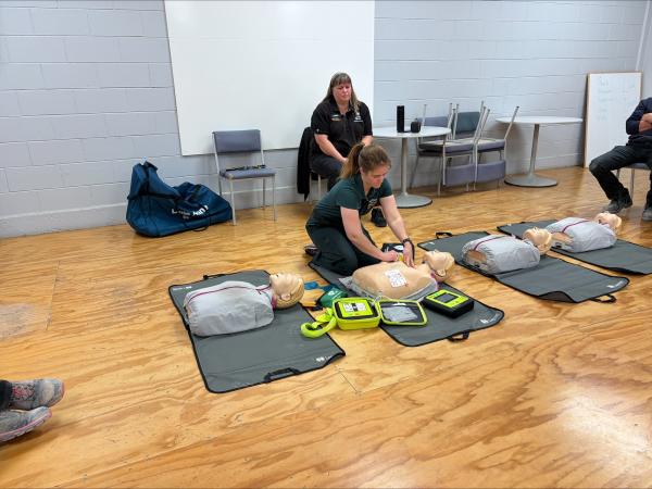 Hato Hone St John took our First Aid team members and others through AED training