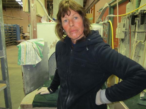 And Diane in pottery, not looking all that keen on the photography thing