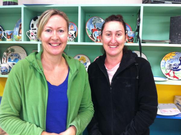 Debbie S and Rose - who still want the Pukeko (on right) in our Farmyard Friends pottery range