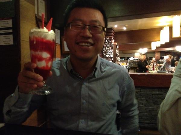 Tony (with sundae) and CH were good value when DTR visited