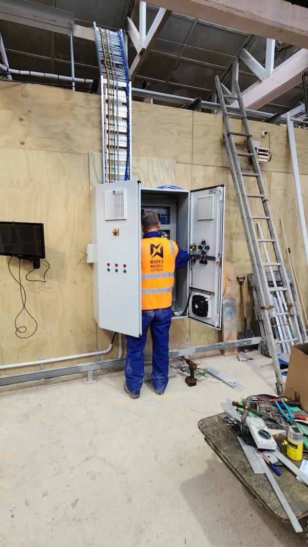 The electrician then had to join all of the connections