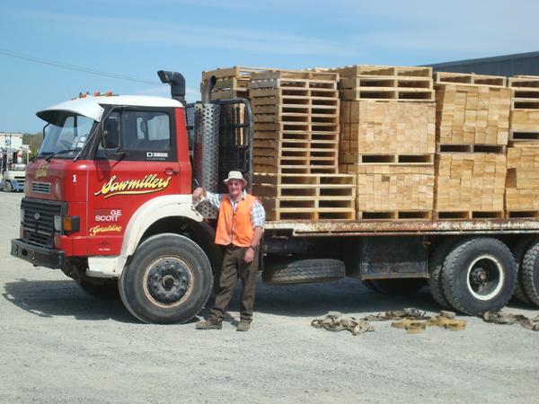 Gerald Scott with the final wood delivery